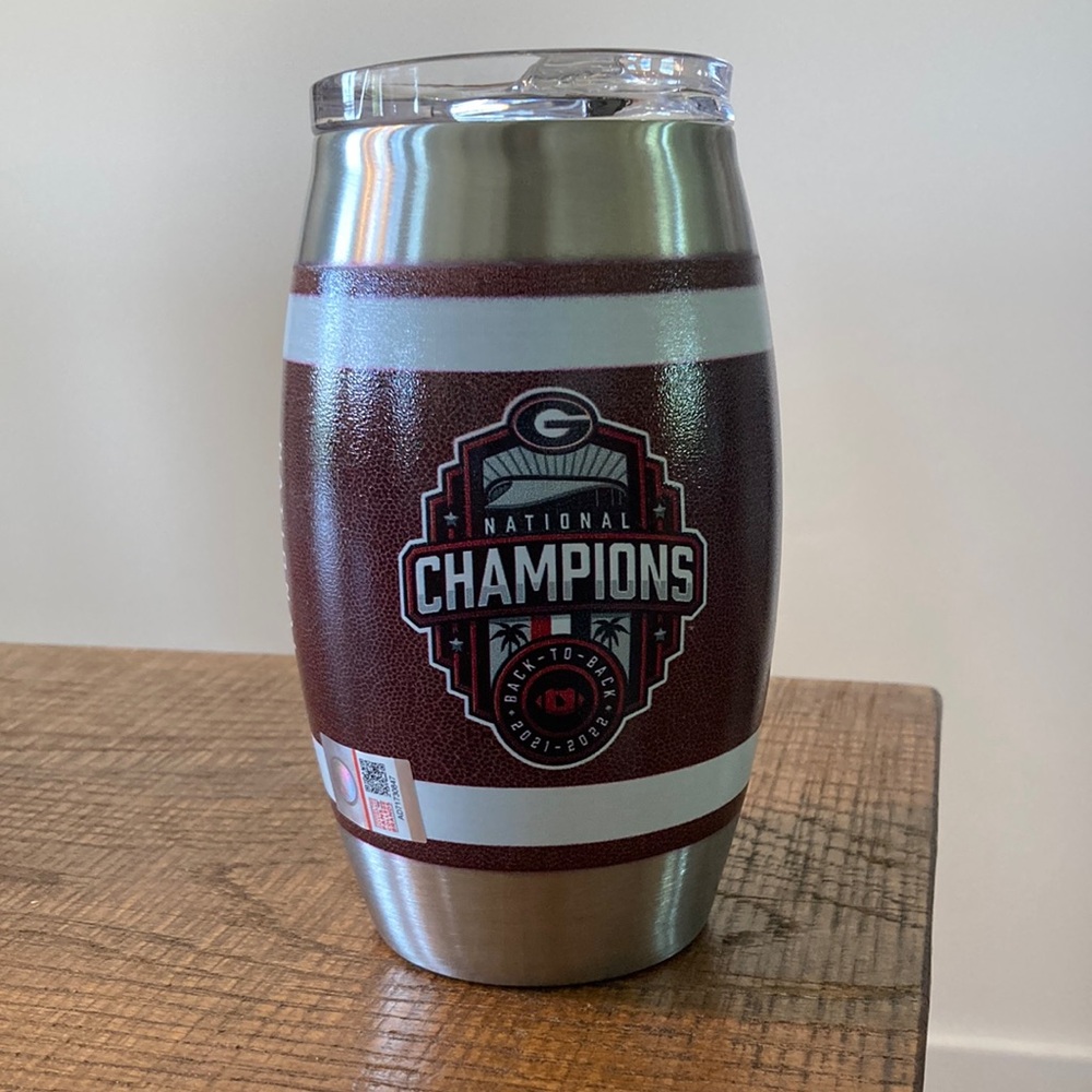 University of Georgia National Champions Back to Back 15 ounce Barrel Tumbler